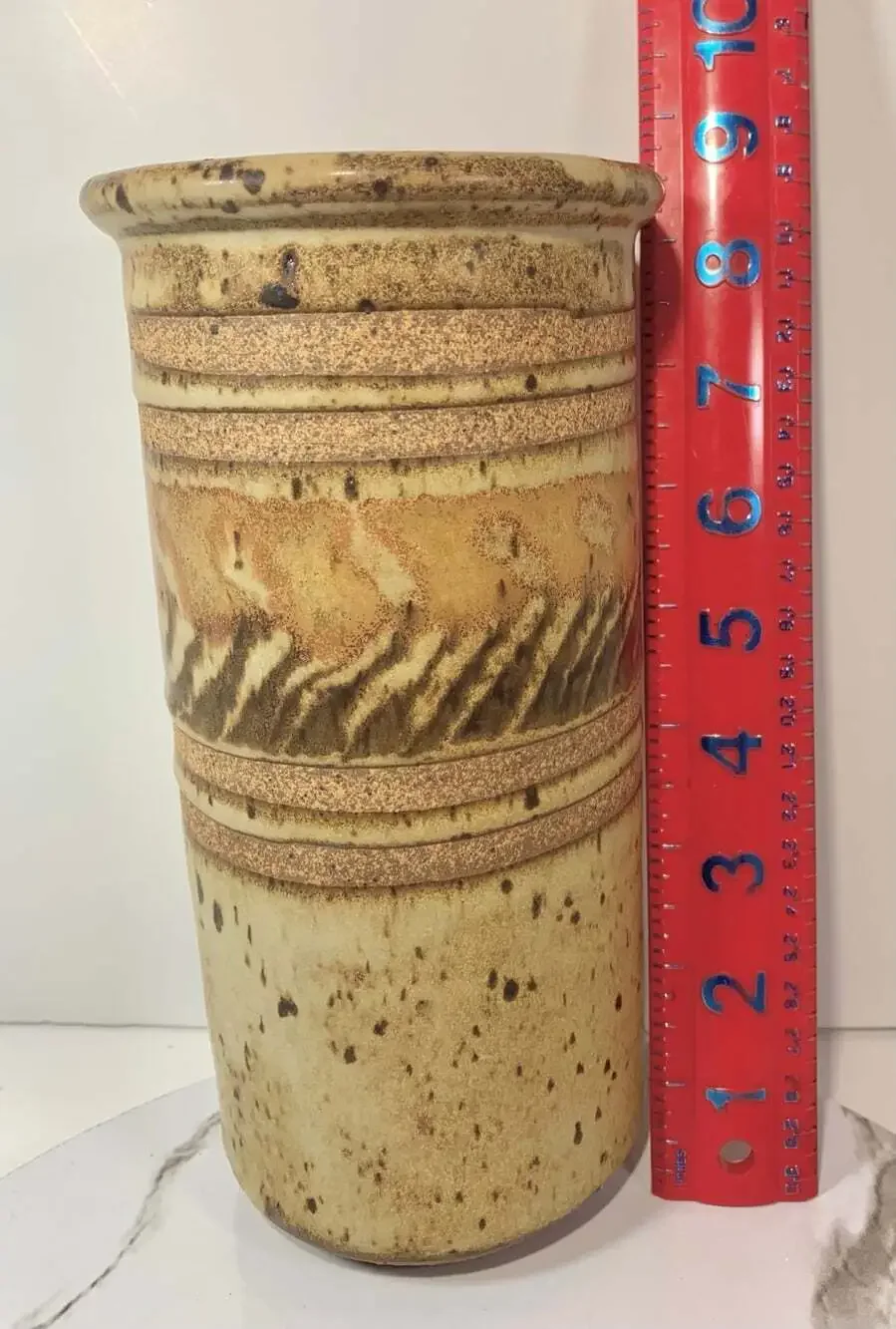 Artist Signed Pottery Vase Earth Tones beautiful